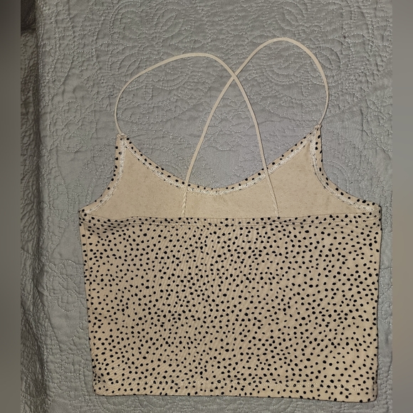 Abercrombie & Fitch Tank, Set of 2, Tan, Polka Dot, Size Small, Spaghetti Strap - Picture 7 of 8